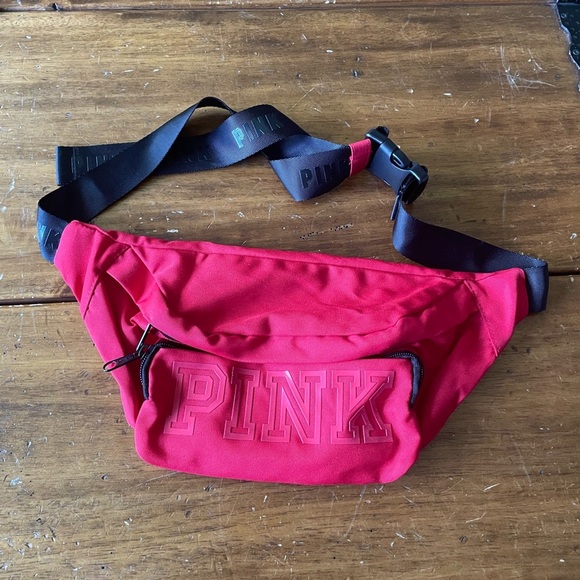 Victoria's Secret PINK Fanny Pack Waist Belt Bag Red Black - Picture 2 of 9